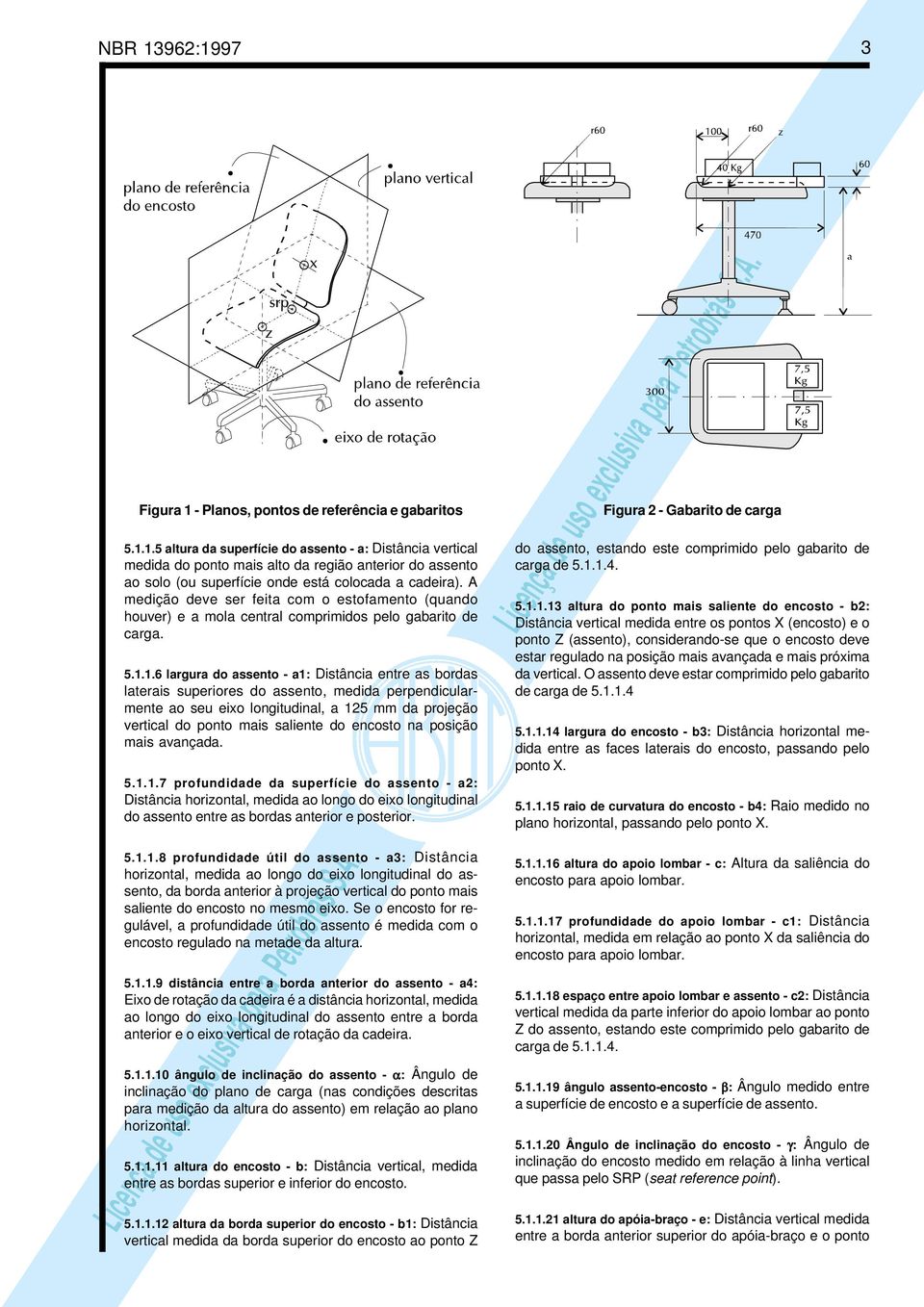 1.6 largura do assento - a1: Distância entre as bordas laterais superiores do assento, medida perpendicularmente ao seu eixo longitudinal, a 125 mm da projeção vertical do ponto mais saliente do