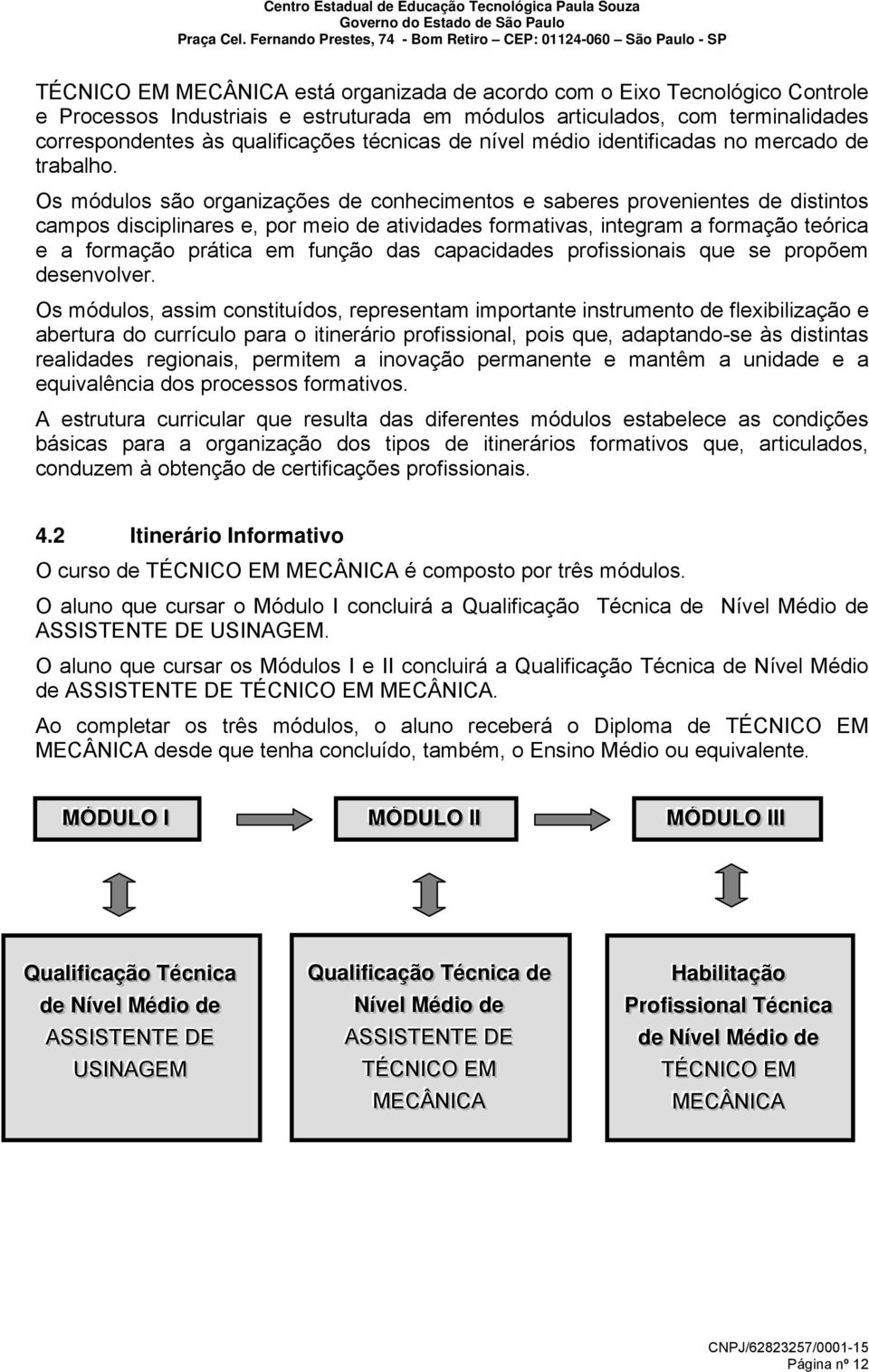 Os módulos são organizações de conhecimentos e saberes provenientes de distintos campos disciplinares e, por meio de atividades formativas, integram a formação teórica e a formação prática em função