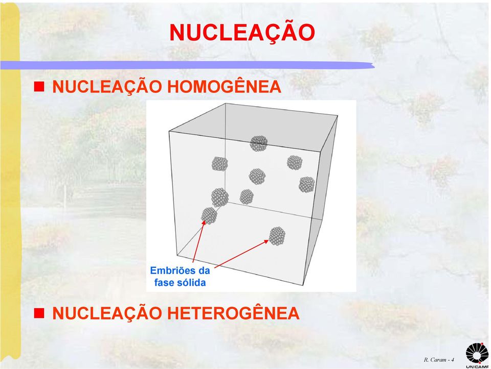 fase sólida NUCLEAÇÃO