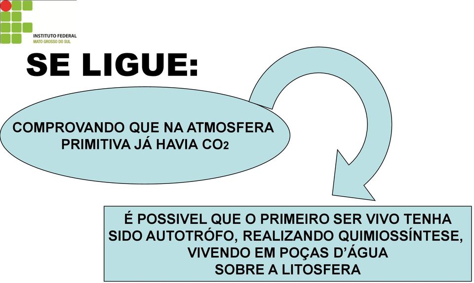 PRIMEIRO SER VIVO TENHA SIDO AUTOTRÓFO,