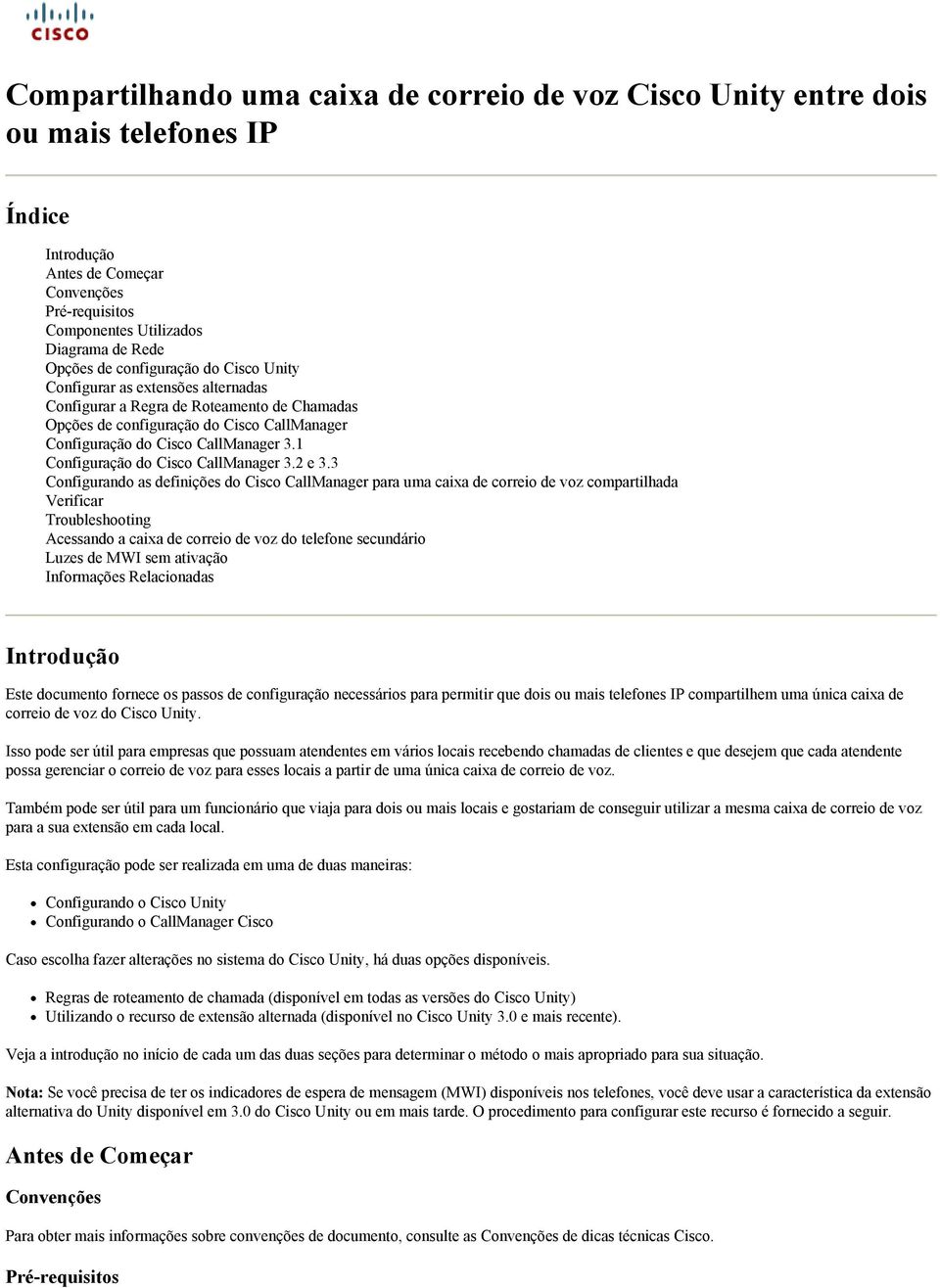 1 Configuração do Cisco CallManager 3.2 e 3.