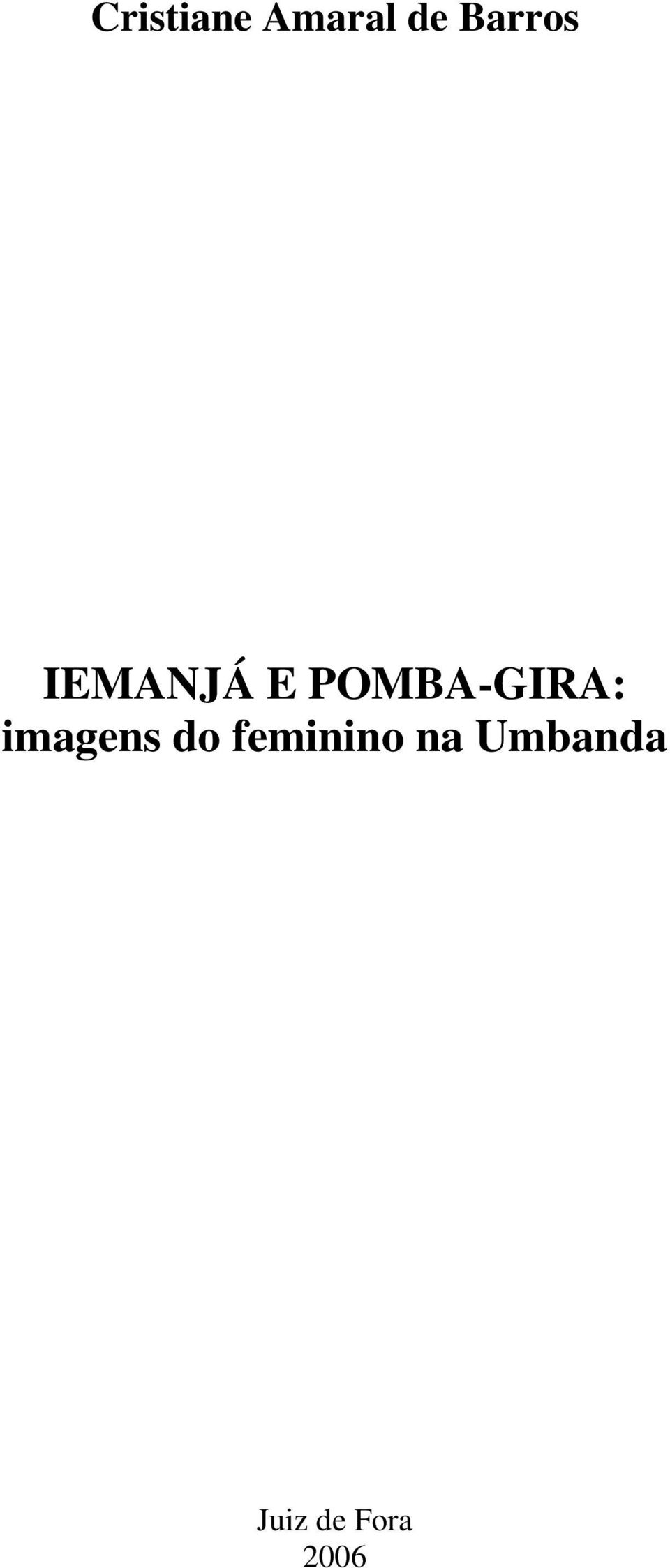 POMBA-GIRA: imagens do