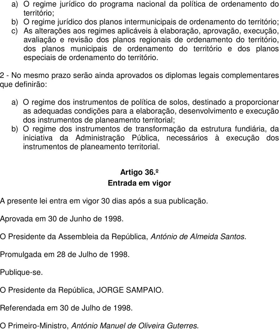 ordenamento do território.