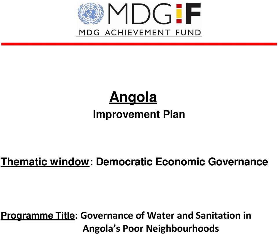 Programme Title: Governance of Water
