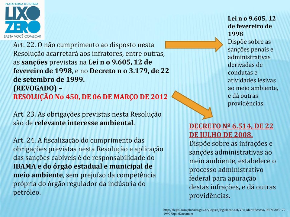 A fiscalização do cumprimento das obrigações previstas nesta Resolução e aplicação das sanções cabíveis é de responsabilidade do IBAMA e do órgão estadual e municipal de meio ambiente, sem prejuízo