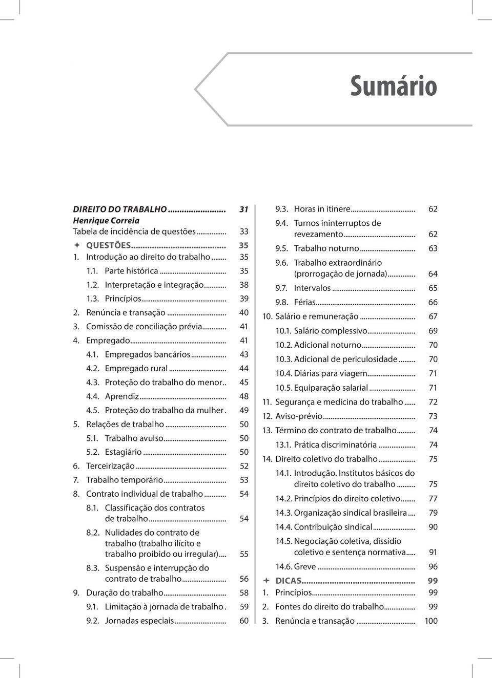 .. 44 4.3. Proteção do trabalho do menor... 45 4.4. Aprendiz... 48 4.5. Proteção do trabalho da mulher.. 49 5. Relações de trabalho... 50 5.1. Trabalho avulso... 50 5.2. Estagiário... 50 6.