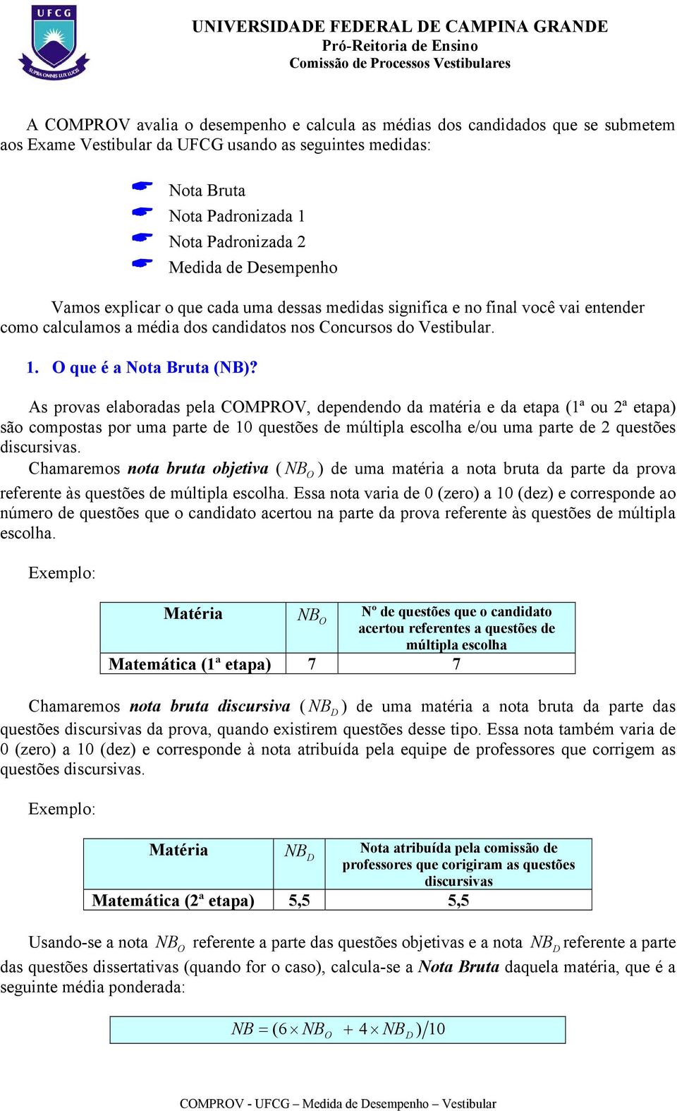 As provas elaboradas pela COMPROV, dependendo da matéria e da etapa (1ª ou 2ª etapa) são compostas por uma parte de 10 questões de múltipla escolha e/ou uma parte de 2 questões discursivas.