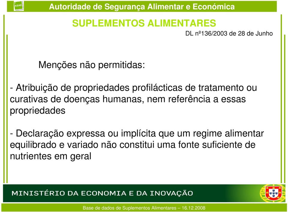 referência a essas propriedades - Declaração expressa ou implícita que um