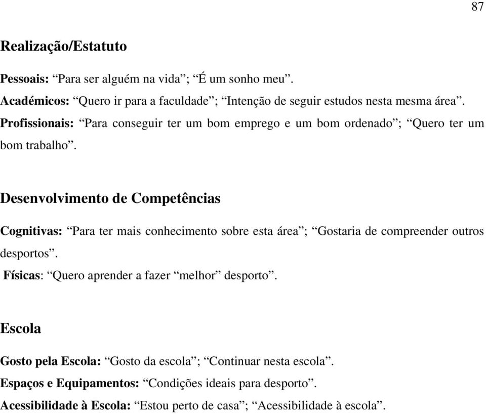 Profissionais: Para conseguir ter um bom emprego e um bom ordenado ; Quero ter um bom trabalho.