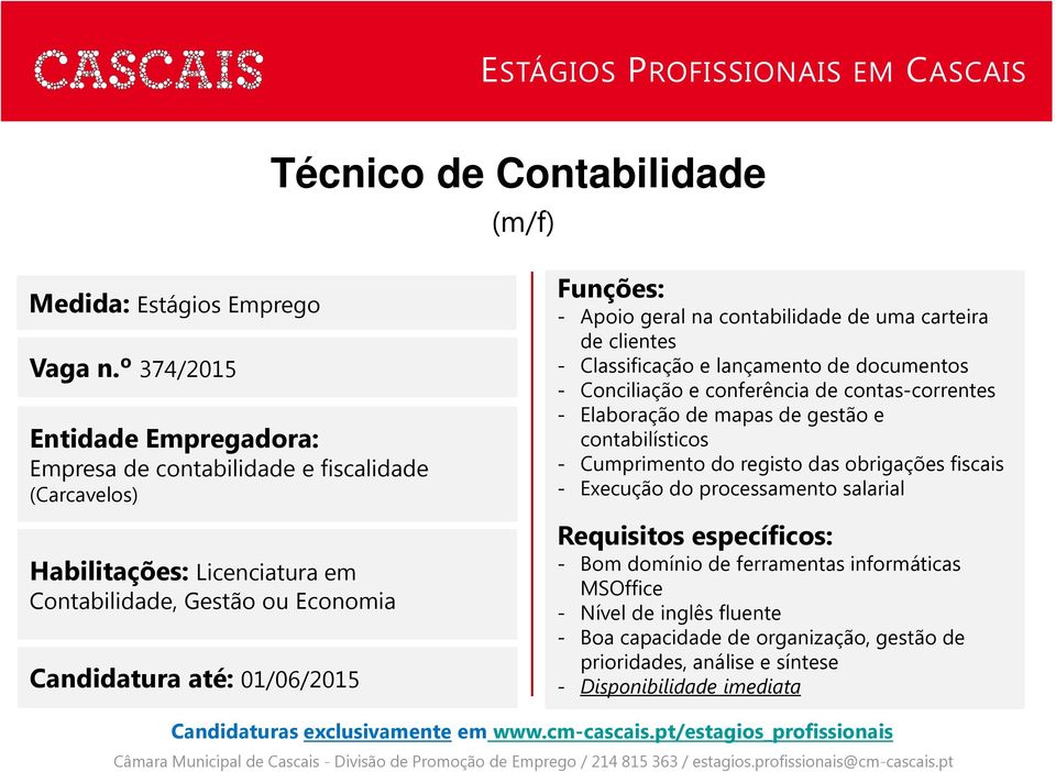 uma carteira de clientes - Classificação e lançamento de documentos - Conciliação e conferência de contas-correntes - Elaboração de mapas de gestão e