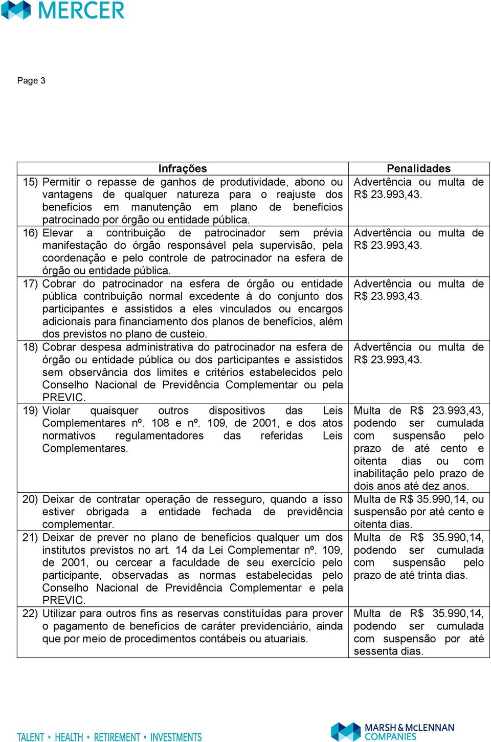 16) Elevar a contribuição de patrocinador sem prévia manifestação do órgão responsável pela supervisão, pela coordenação e pelo controle de patrocinador na esfera de órgão ou entidade  17) Cobrar do