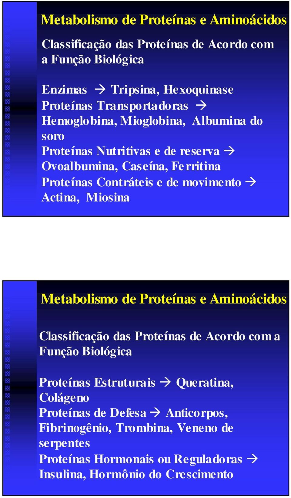 movimento Actina, Miosina Classificação das Proteínas de Acordo com a Função Biológica Proteínas Estruturais Queratina, Colágeno