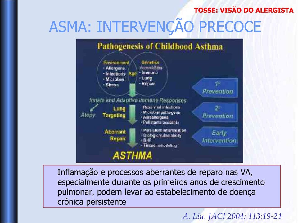 primeiros anos de crescimento pulmonar, podem levar ao