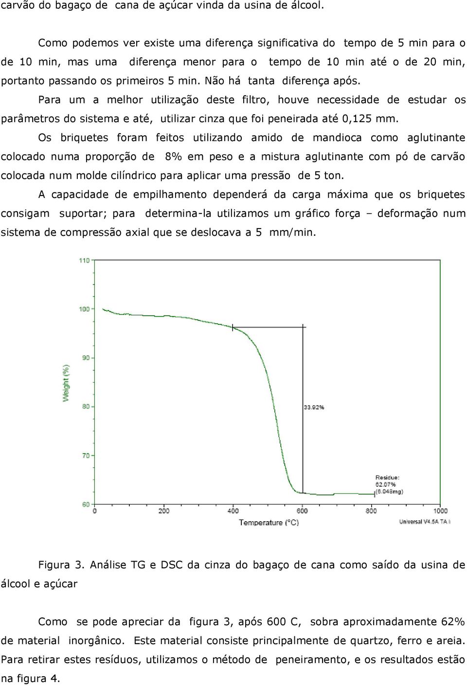 Não há tanta diferença após. Para um a melhor utilização deste filtro, houve necessidade de estudar os parâmetros do sistema e até, utilizar cinza que foi peneirada até 0,125 mm.