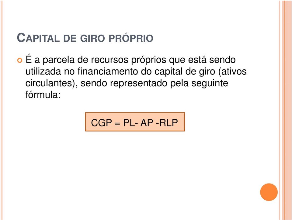 financiamento do capital de giro (ativos