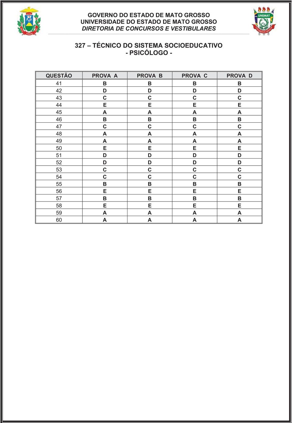 A A 49 A A A A 50 E E E E 51 D D D D 52 D D D D 53 C C C C 54 C C C