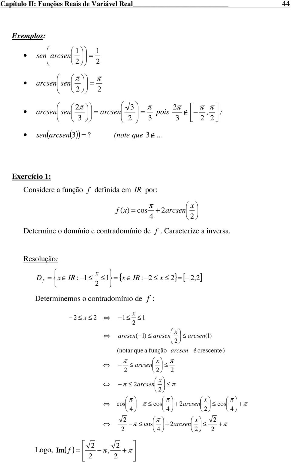 contrdomínio de. Crcterize invers.