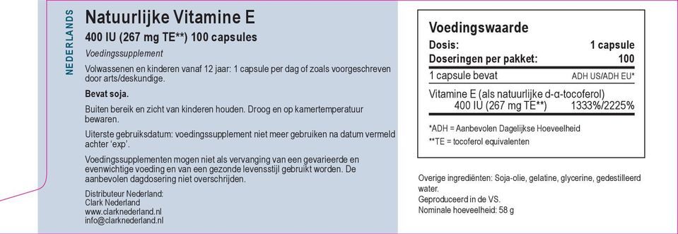 Voedingssupplementen mogen niet als vervanging van een gevarieerde en evenwichtige voeding en van een gezonde levensstijl gebruikt worden. De aanbevolen dagdosering niet overschrijden.