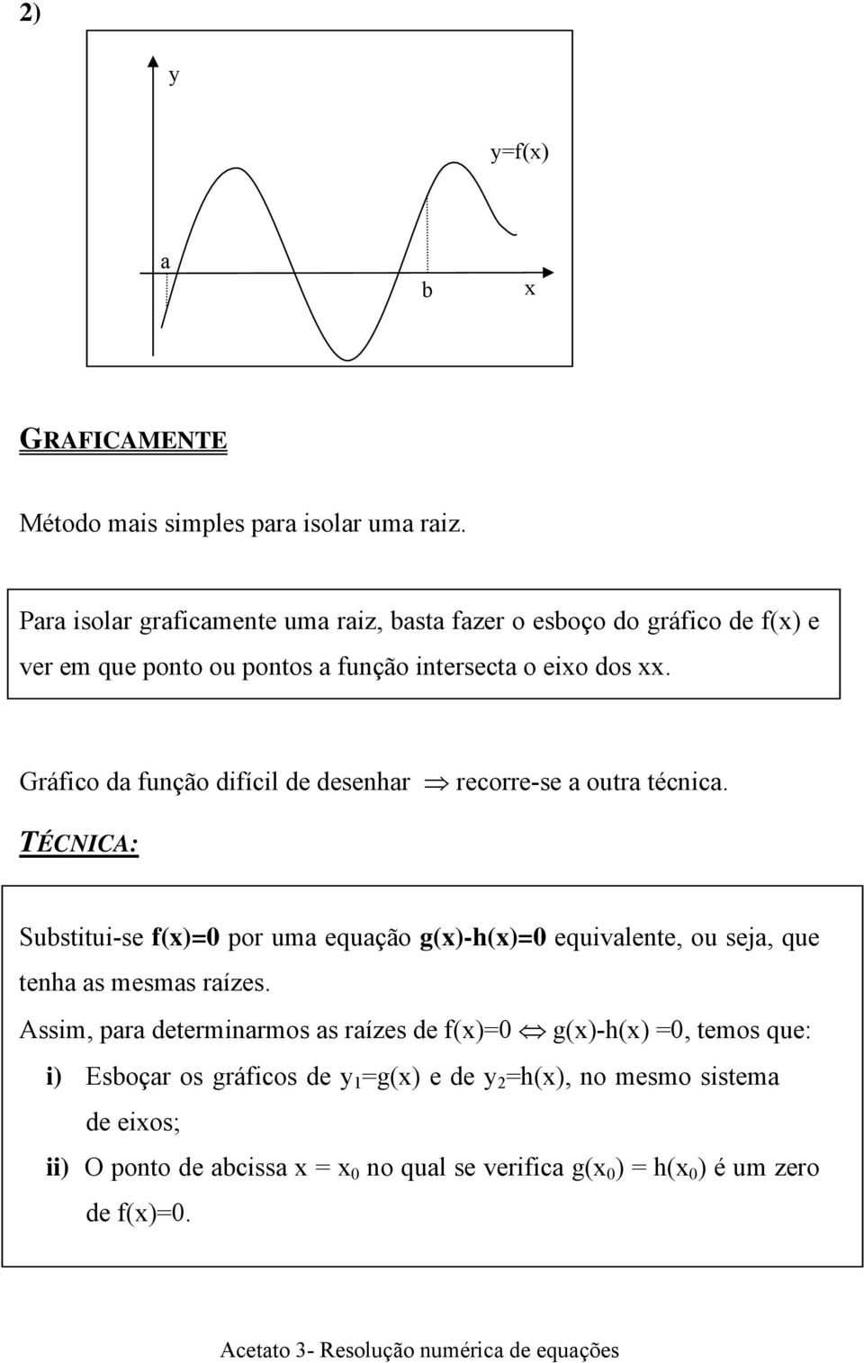 Gráfico da função difícil de desenhar recorre-se a outra técnica.