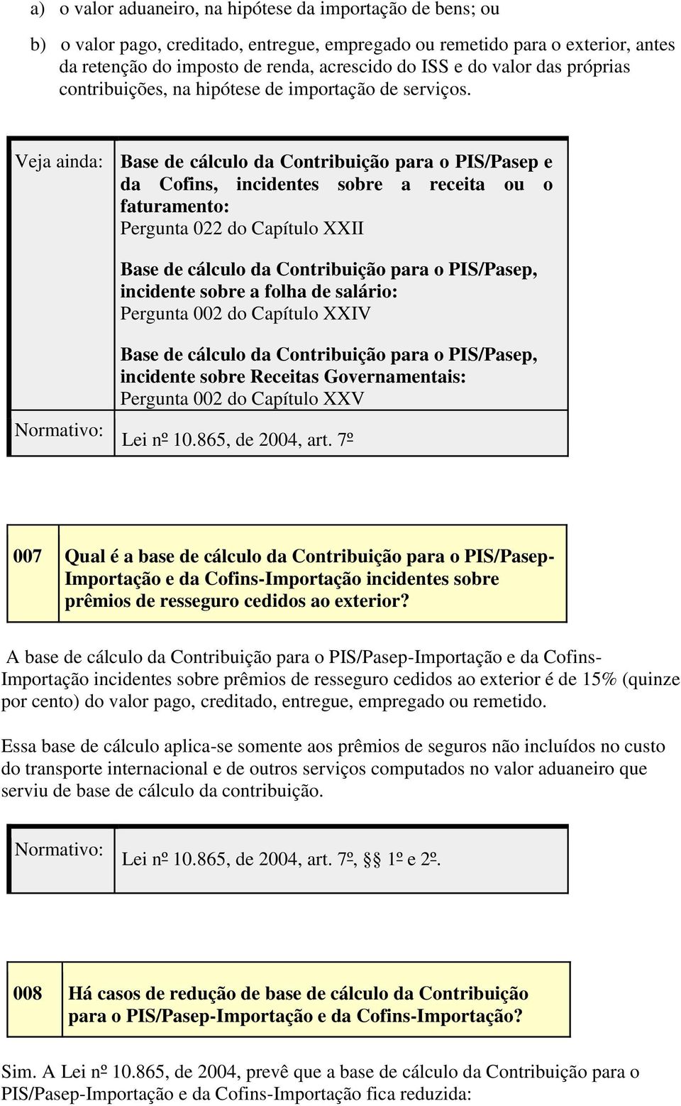 Veja ainda: Base de cálculo da Contribuição para o PIS/Pasep e da Cofins, incidentes sobre a receita ou o faturamento: Pergunta 022 do Capítulo XXII Base de cálculo da Contribuição para o PIS/Pasep,