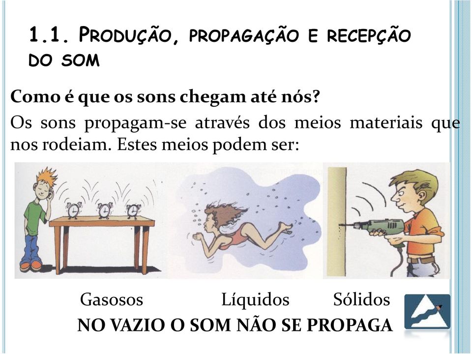 Os sons propagam-se através dos meios materiais que nos