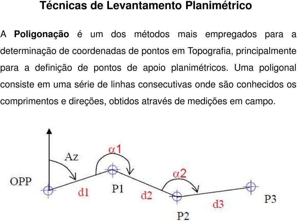 definição de pontos de apoio planimétricos.