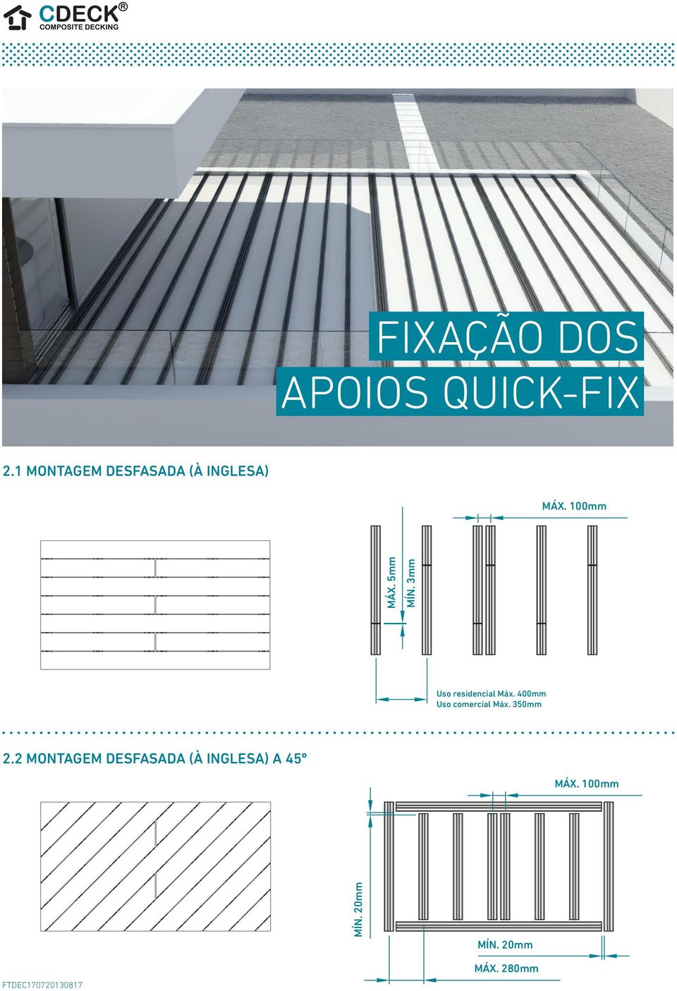 3mm Uso residencial Máx. 400mm Uso comercial Máx. 350mm 2.