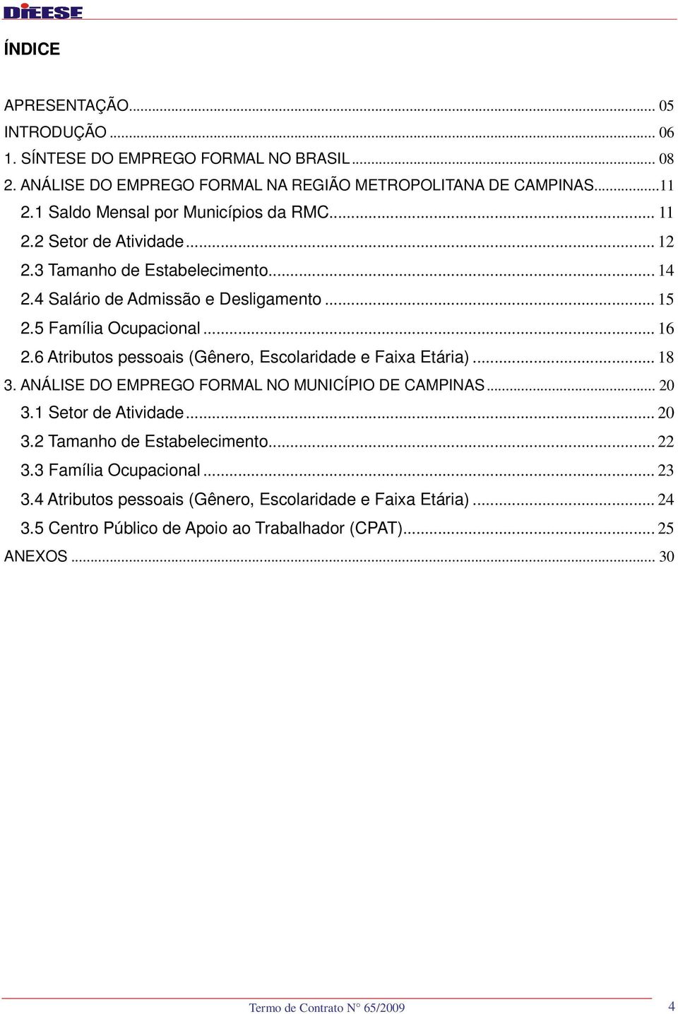 6 Atributos pessoais (Gênero, Escolaridade e Faixa Etária)... 18 3. ANÁLISE DO EMPREGO FORMAL NO MUNICÍPIO DE CAMPINAS... 20 3.1 Setor de Atividade... 20 3.2 Tamanho de Estabelecimento.