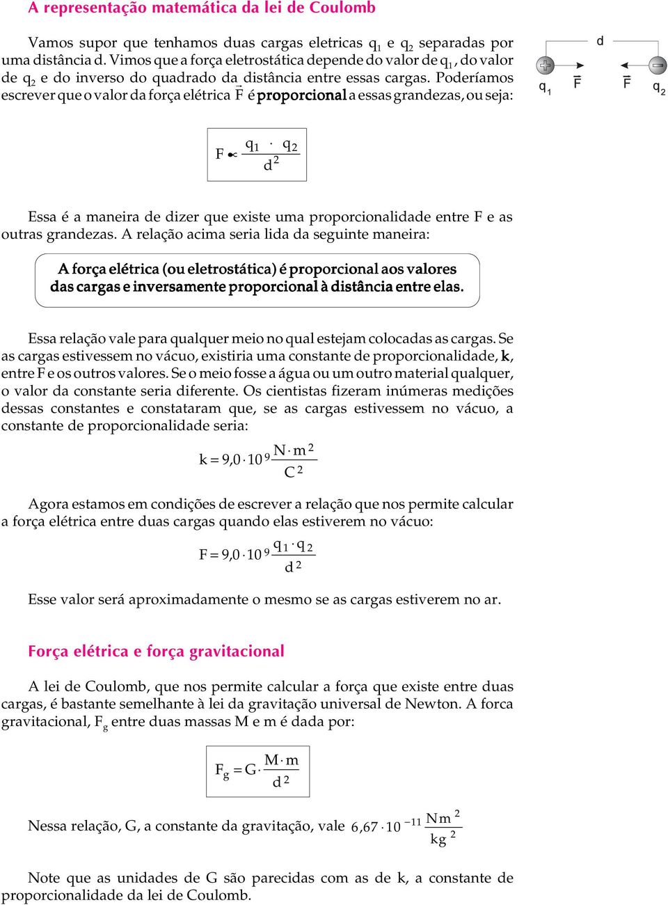 Poderíamos escrever que o valor da força elétrica F r é proporcional a essas grandezas, ou seja: A U L A 2 F µ q 1 d q 2 Essa é a maneira de dizer que existe uma proporcionalidade entre F e as outras