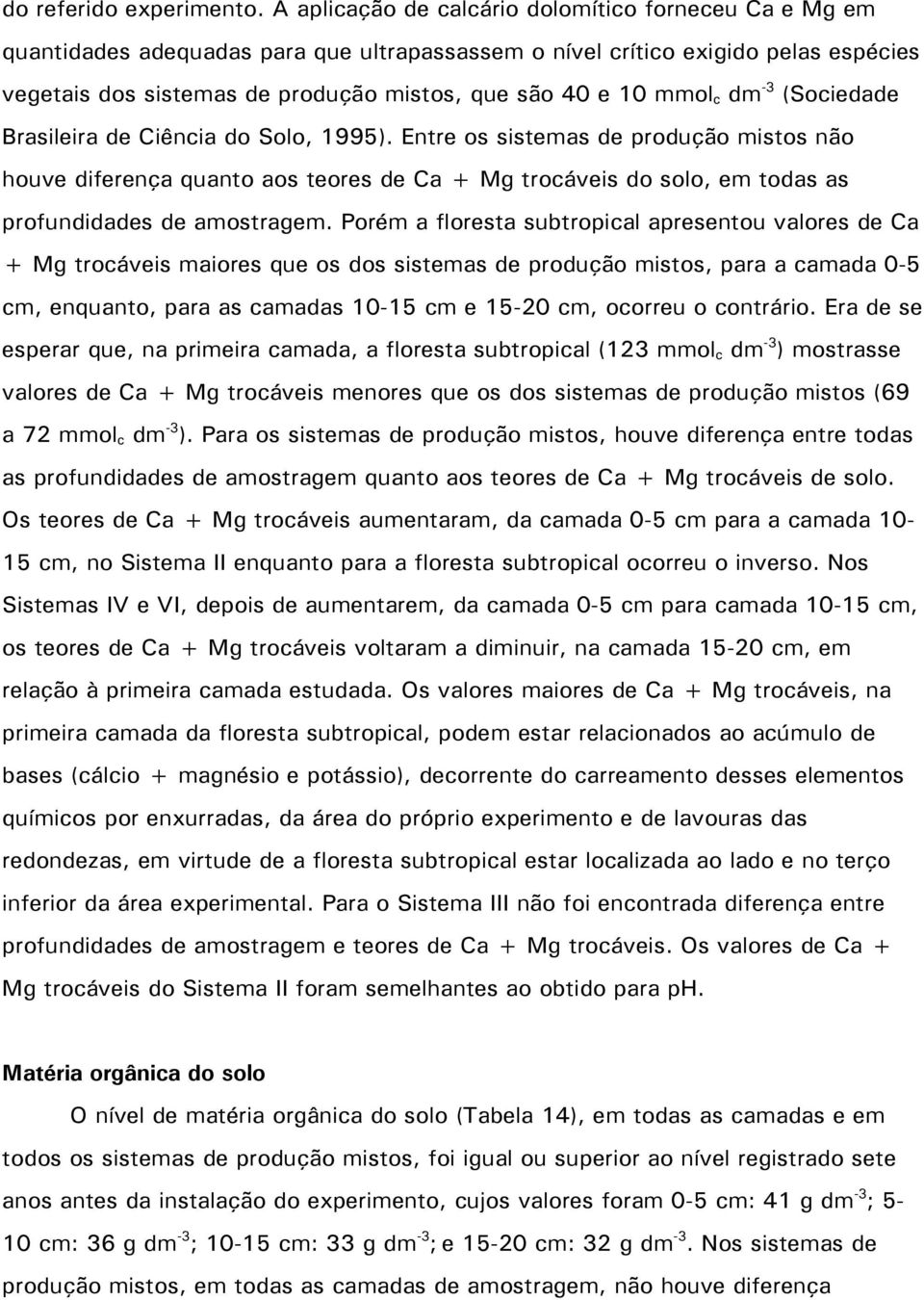 mmol c dm -3 (Sociedade Brasileira de Ciência do Solo, 1995).