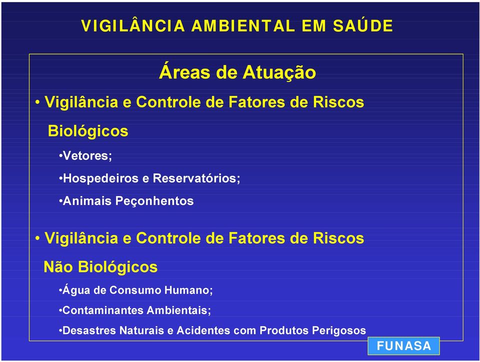 Controle de Fatores de Riscos Não Biológicos Água de Consumo Humano;