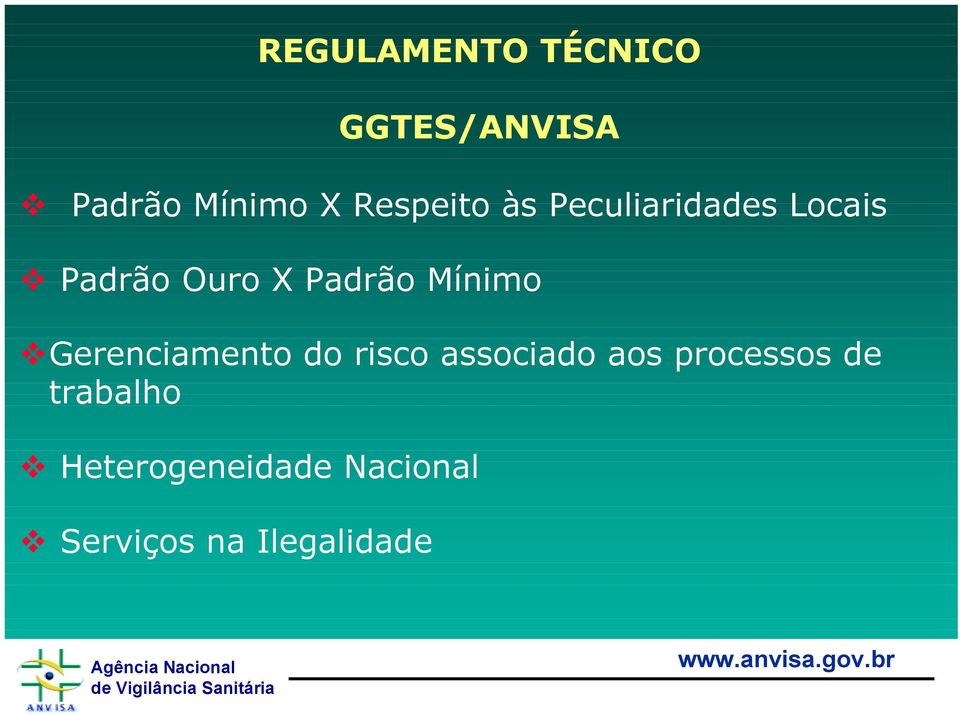 Mínimo Gerenciamento do risco associado aos processos