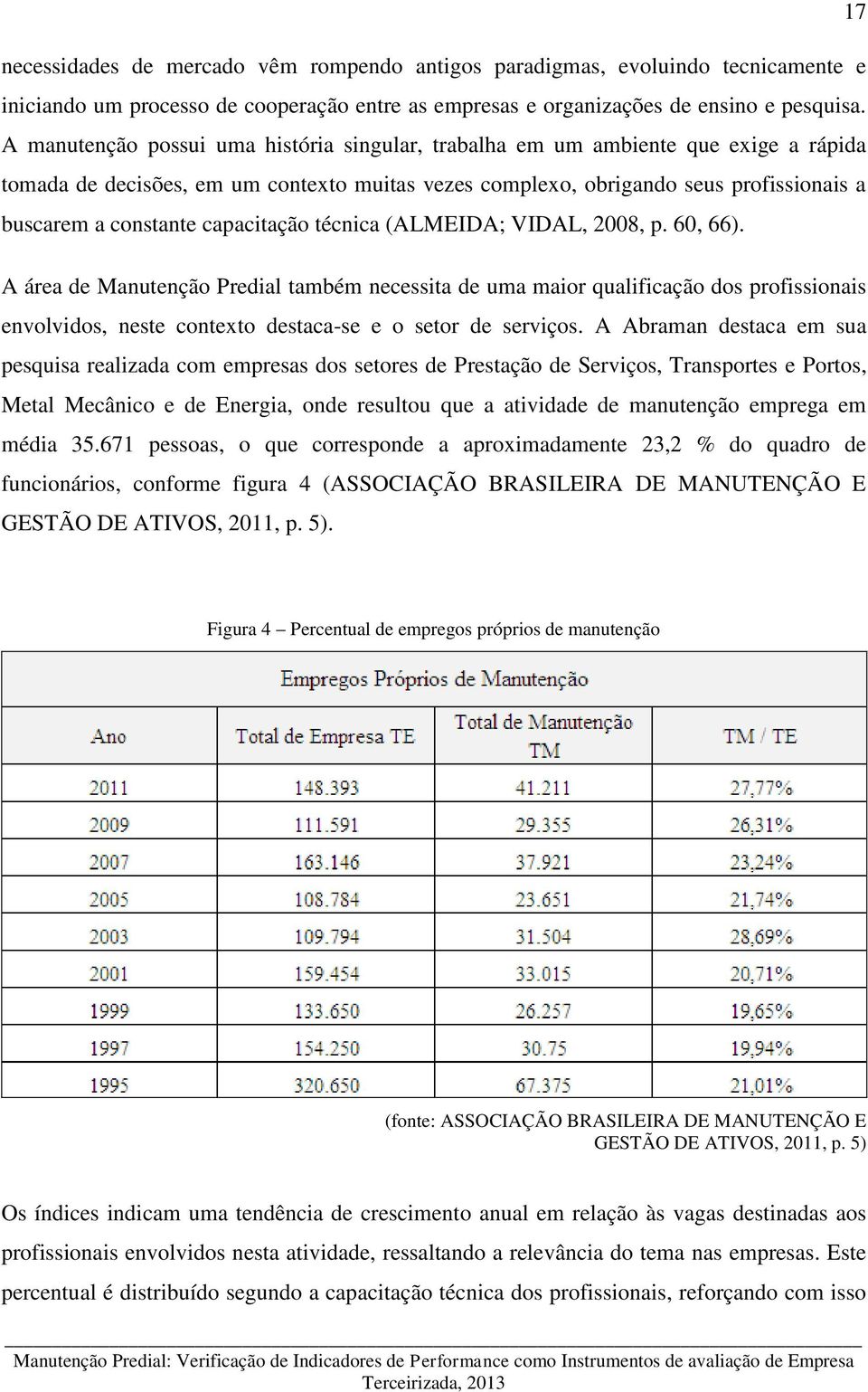 capacitação técnica (ALMEIDA; VIDAL, 2008, p. 60, 66).