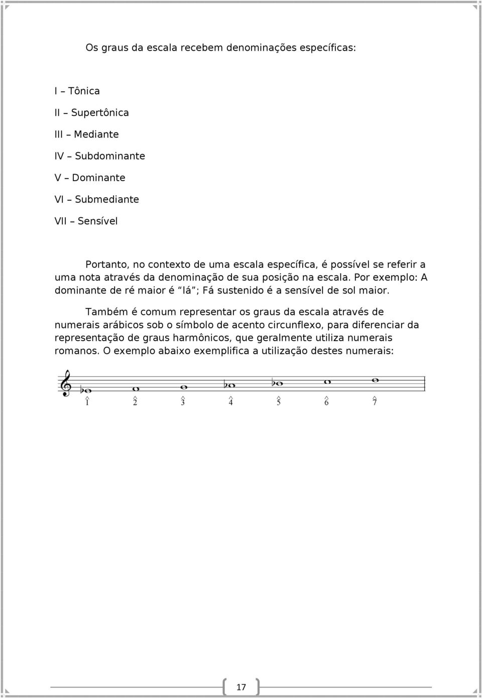 Por exemplo: A dominante de ré maior é lá ; Fá sustenido é a sensível de sol maior.