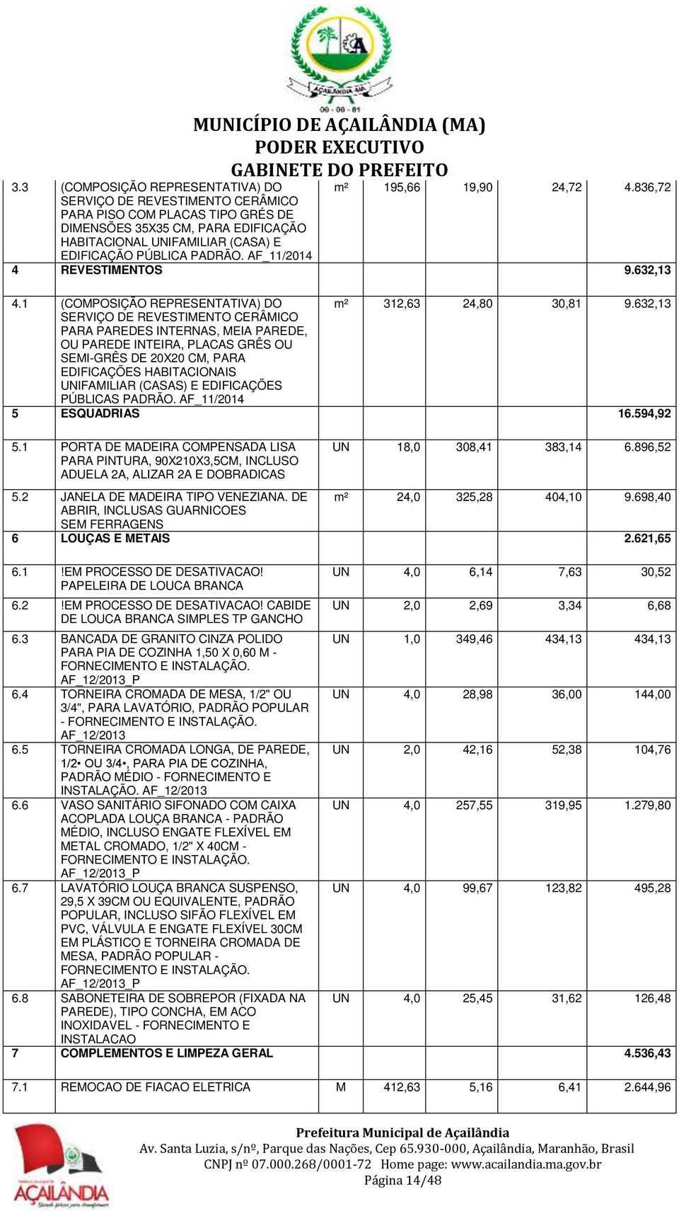 632,13 PARA PAREDES INTERNAS, MEIA PAREDE, OU PAREDE INTEIRA, PLACAS GRÊS OU SEMI-GRÊS DE 20X20 CM, PARA EDIFICAÇÕES HABITACIONAIS UNIFAMILIAR (CASAS) E EDIFICAÇÕES PÚBLICAS PADRÃO.