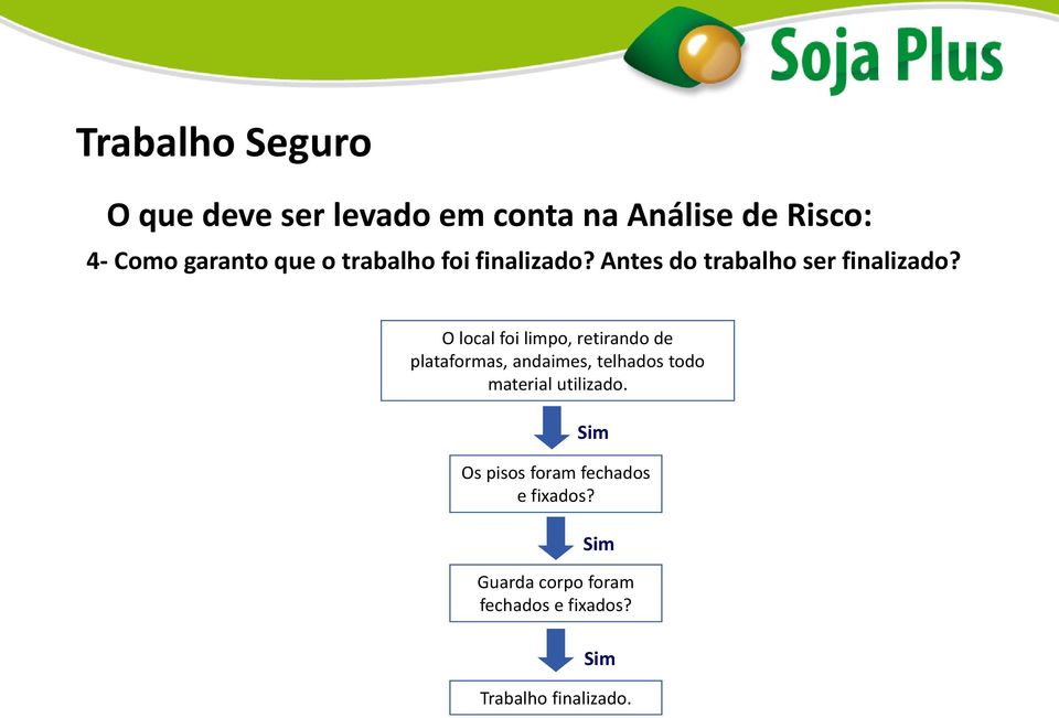 O local foi limpo, retirando de plataformas, andaimes, telhados todo material