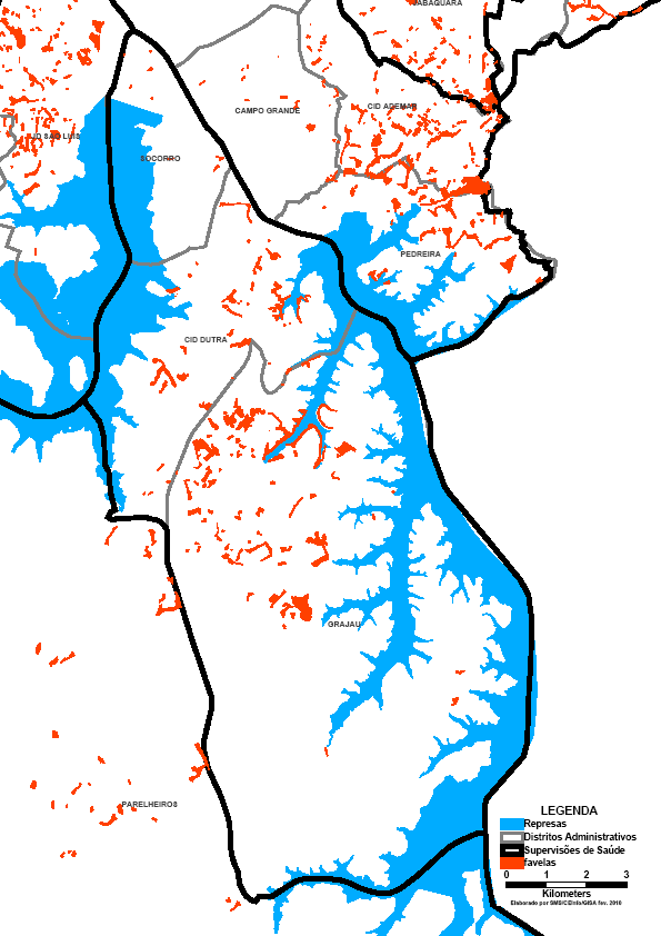 Tabela 12 - Número de Favelas, Domicílios e População em Favelas, segundo Distrito Administrativo - Supervisão Técnica de Saúde de Capela do Socorro, MSP, 2010.