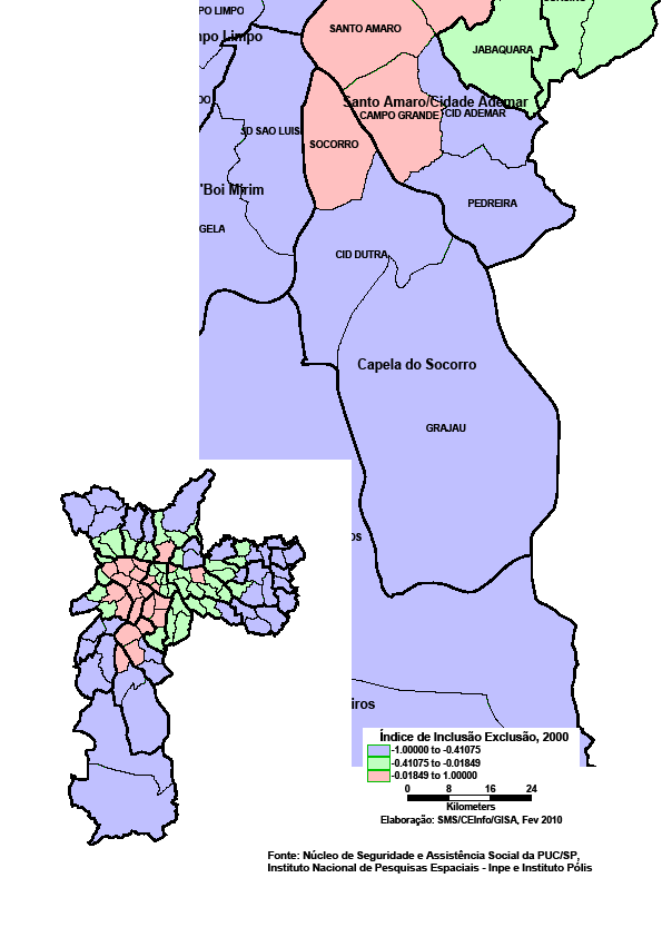 Índice de Exclusão Inclusão 2000- IEX 2000 O Mapa da Exclusão/Inclusão Social 3 é uma metodologia que, usando de linguagens quantitativas, qualitativas e de geoprocessamento, produz dois índices