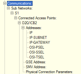 Figura 21 Propriedades do nó lógico XCBR 5.2.6 Descrição do sistema de comunicação Na secção de comunicação descrevem-se as possibilidades de comunicação entre nós lógicos utilizando os pontos de acesso dos IEDs e a Sub-rede.