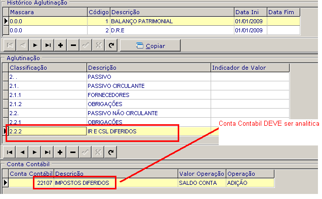 13 Não foi encontrado o registro de Identificação do código da aglutinação (I052) para a conta informada.