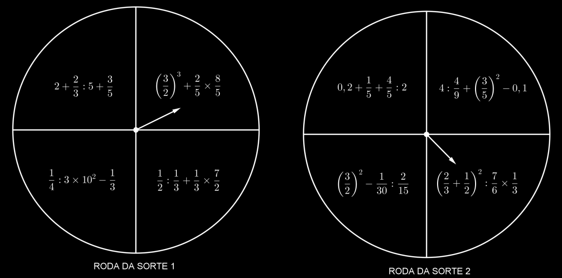Prova final de Matemática (013) Prova final de Matemática (013) 1. Considera as seguintes rodas da sorte e as expressões numéricas nelas representadas.