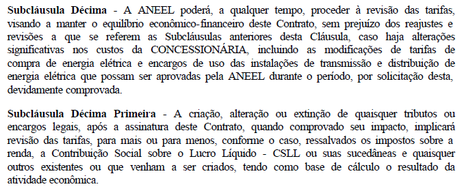 Revisão Tarifária Extraordinária O que dizem os Contratos de