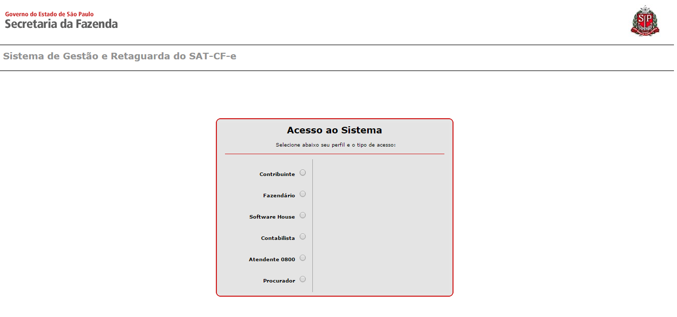 3º Passo: Clique em Acesso ao SGRSAT.