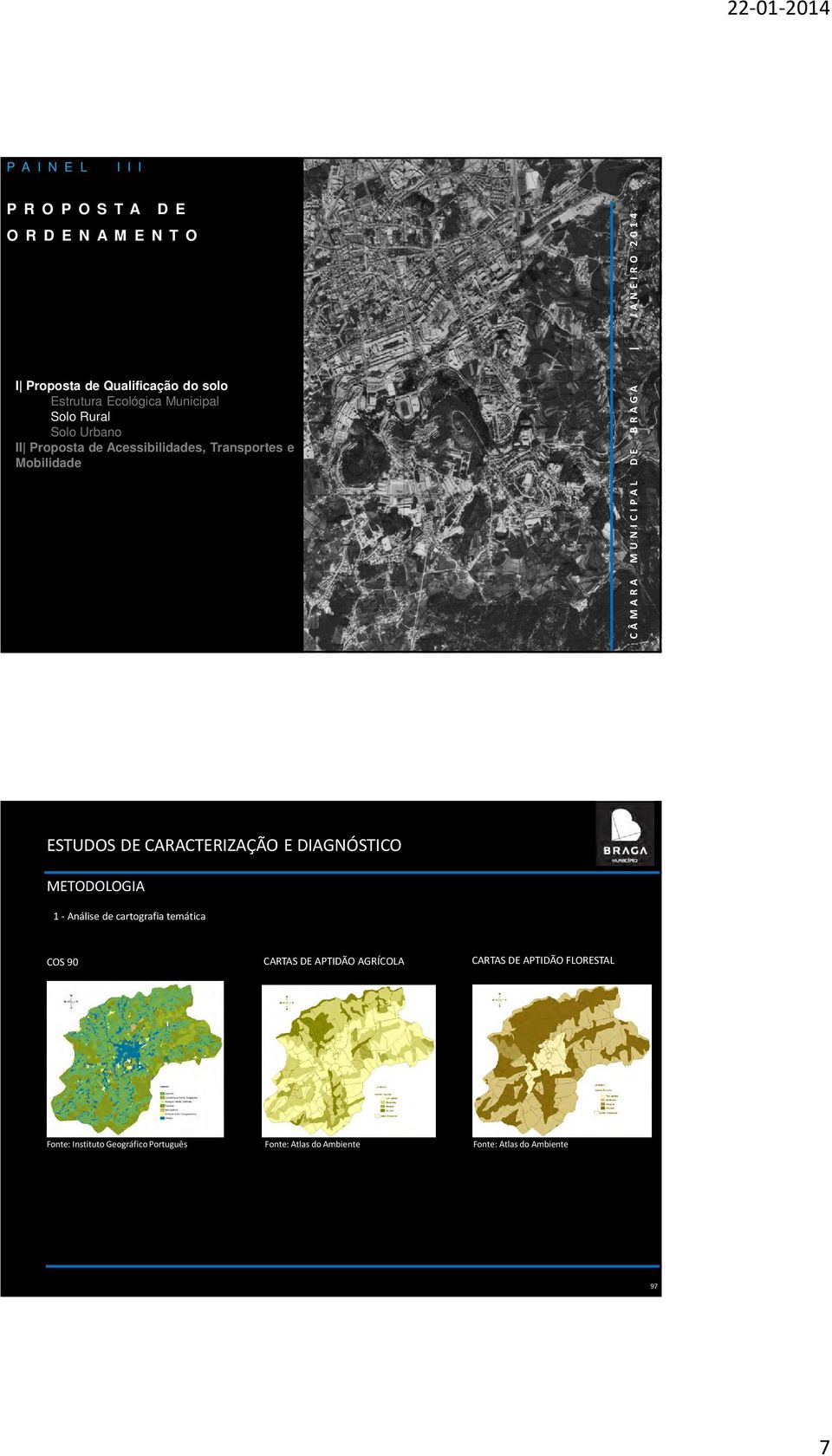L D E B R A G A J A N E I R O 2 0 1 4 METODOLOGIA 1- Análise de cartografia temática COS 90 CARTAS DE APTIDÃO