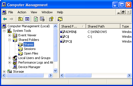 CIFS Realizando a administração com o MMC Utilize o Microsoft Management Console (MMC) para administração.