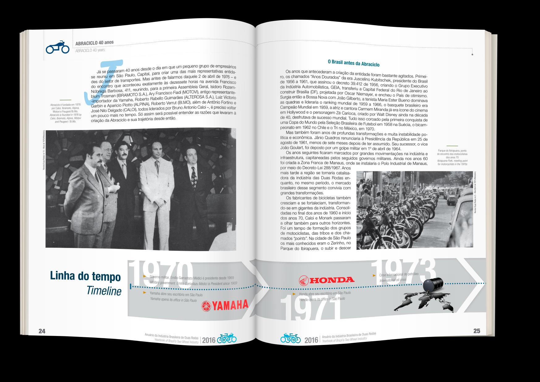 Anuário da Indústria Brasileira de Duas Rodas 2016 Mais de 30 páginas com 4 décadas de história dos veículos de duas