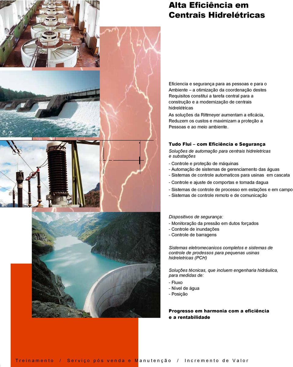 Tudo Flui com Eficiência e Segurança Soluções de automação para centrais hidreletricas e substações - Controle e proteção de máquinas - Automação de sistemas de gerenciamento das águas - Sistemas de