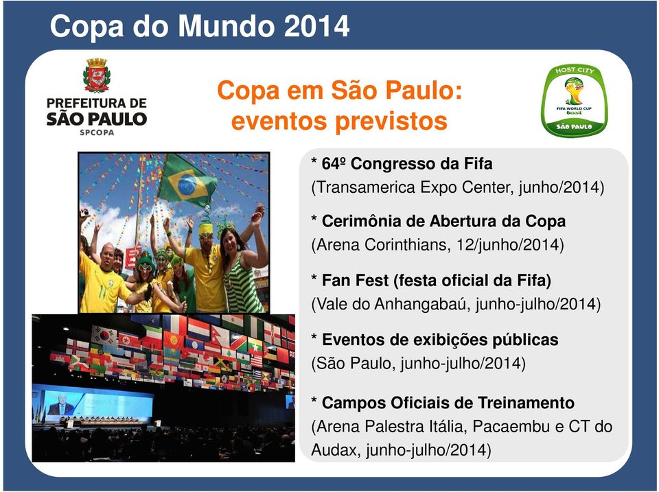 Fifa) (Vale do Anhangabaú, junho-julho/2014) * Eventos de exibições públicas (São Paulo,