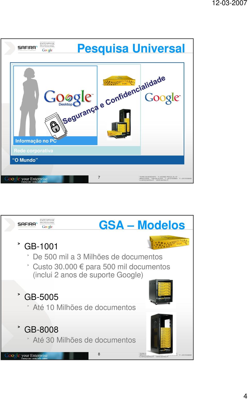 PT WWW.SAFIRA.PT GSA Modelos GB-1001 De 500 mil a 3 Milhões de documentos Custo 30.