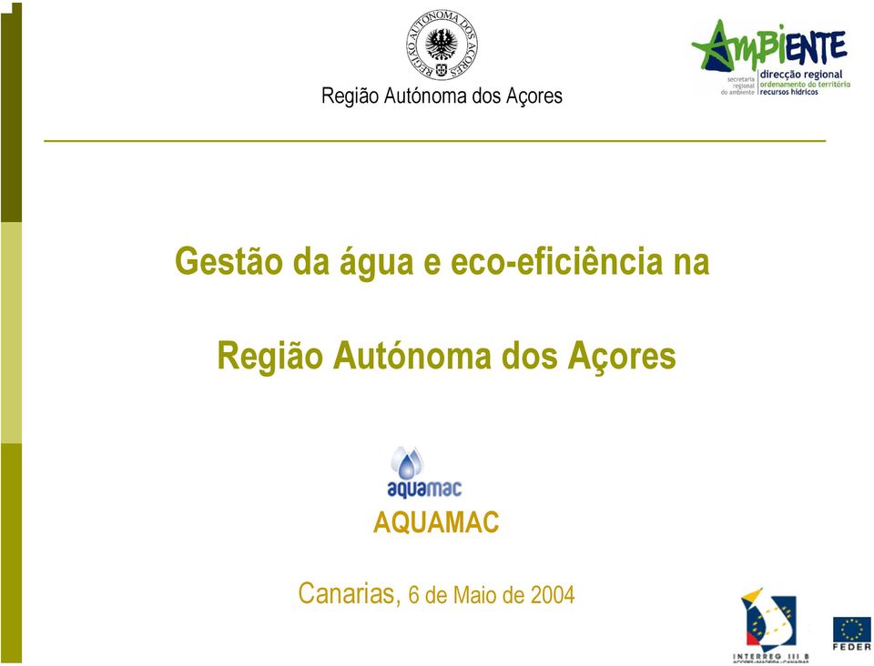 eco-eficiência na  AQUAMAC